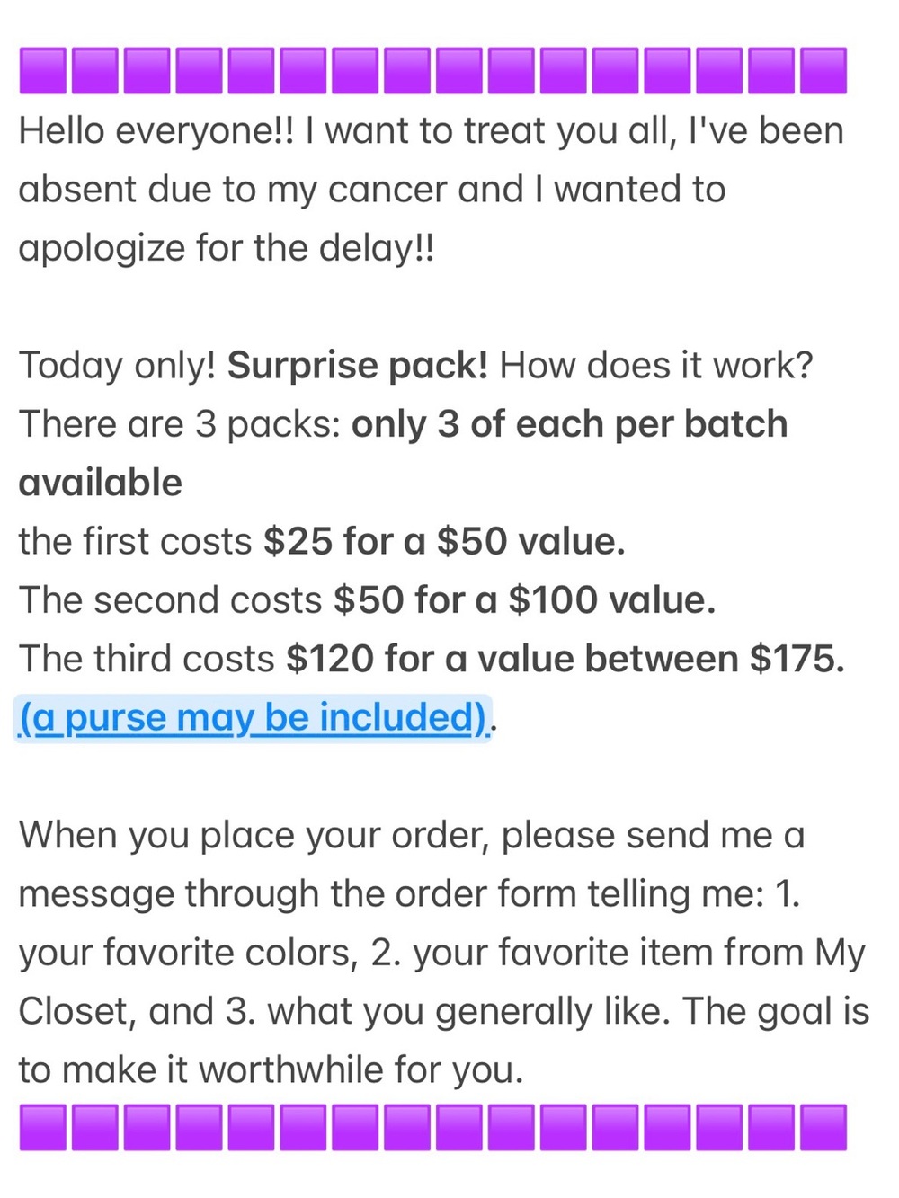 Surprise Pack unisex Accessories ect,please add your bundle and the choice price - Picture 1 of 1